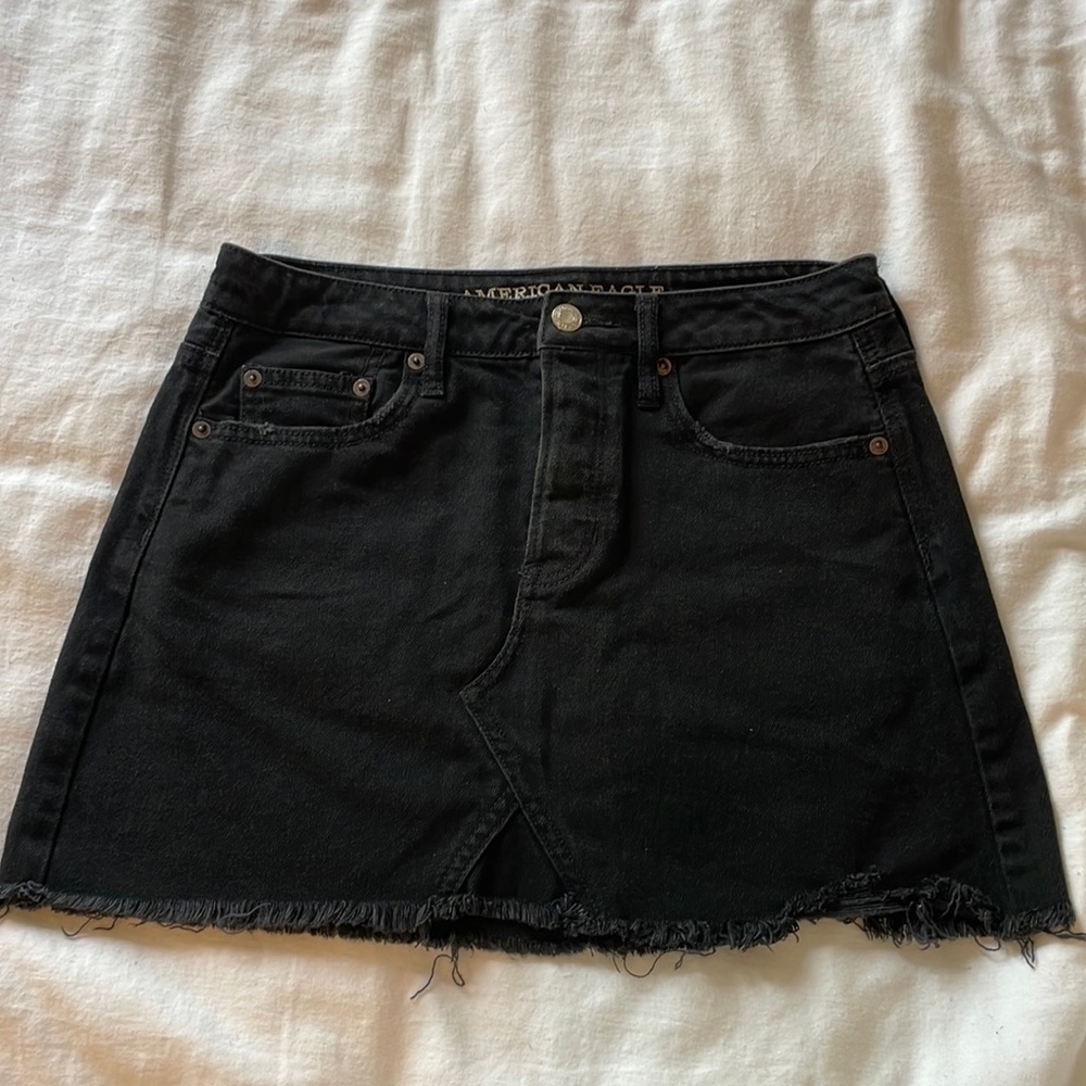 American Eagle Black Jean Skirt